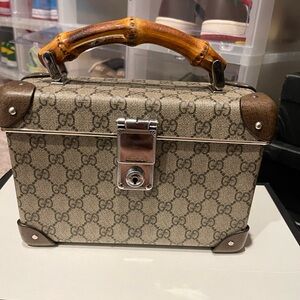 Very good condition Gucci bamboo mono vanity bag
